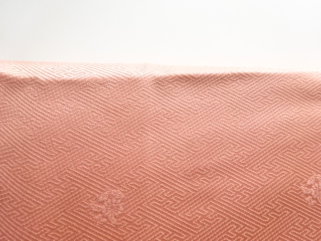  橘に短冊・牡丹模様刺繍訪問着